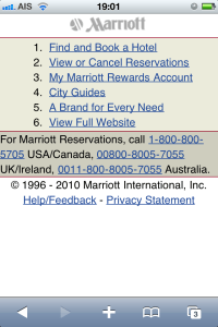 Marriott mobile site