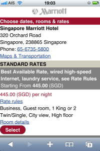 Marriott mobile site