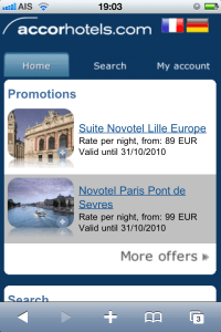 Accor mobile site