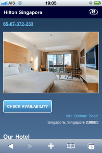Hilton mobile site